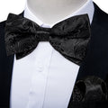 GentCrest Black Paisley Bowtie Set - Image 1