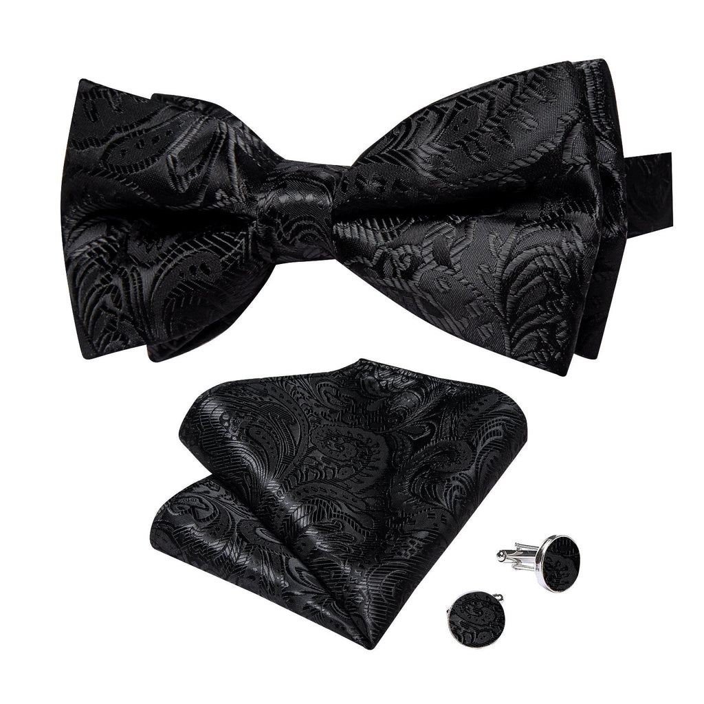 GentCrest Black Paisley Bowtie Set - Image 2