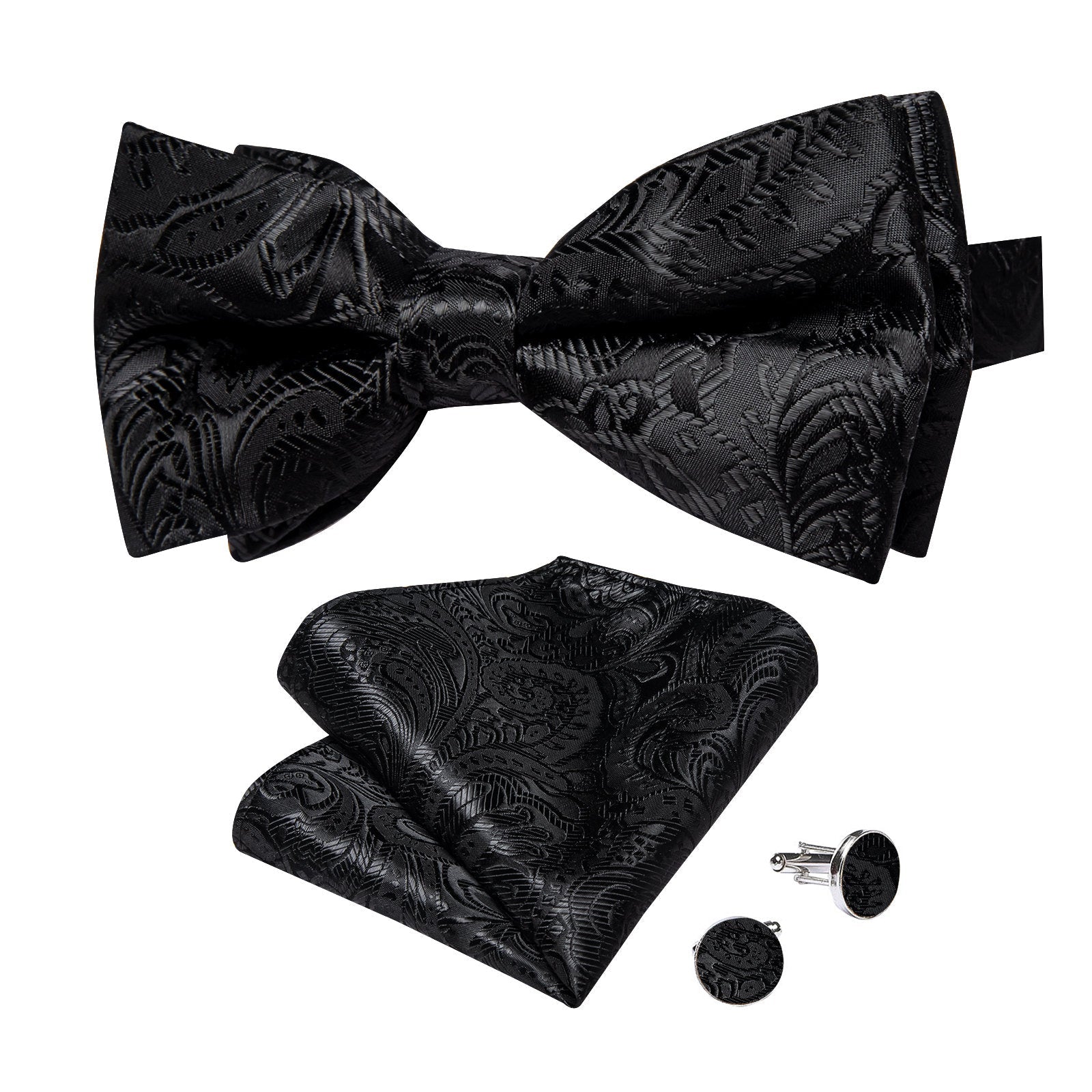 GentCrest Black Paisley Bowtie Set - Image 2
