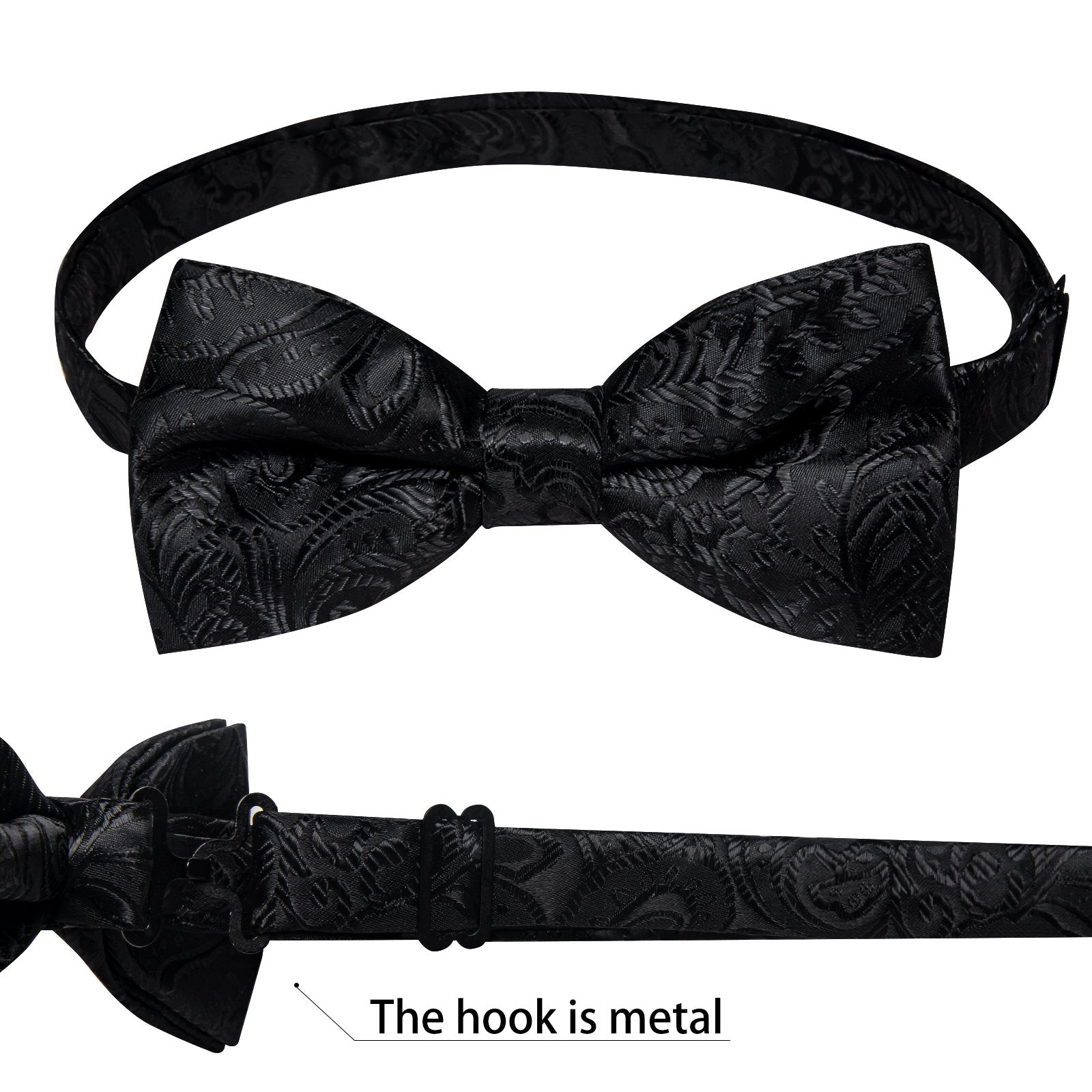 GentCrest Black Paisley Bowtie Set - Image 4
