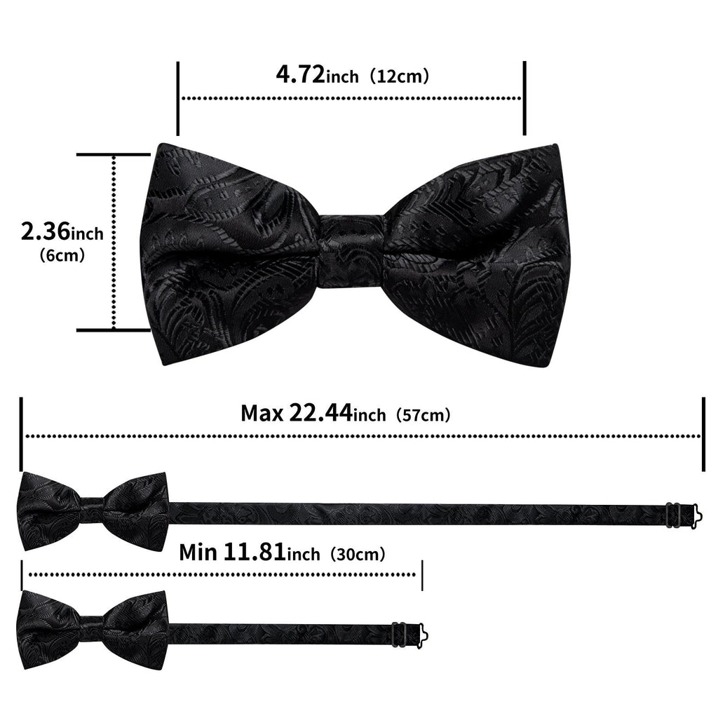 GentCrest Black Paisley Bowtie Set - Image 6