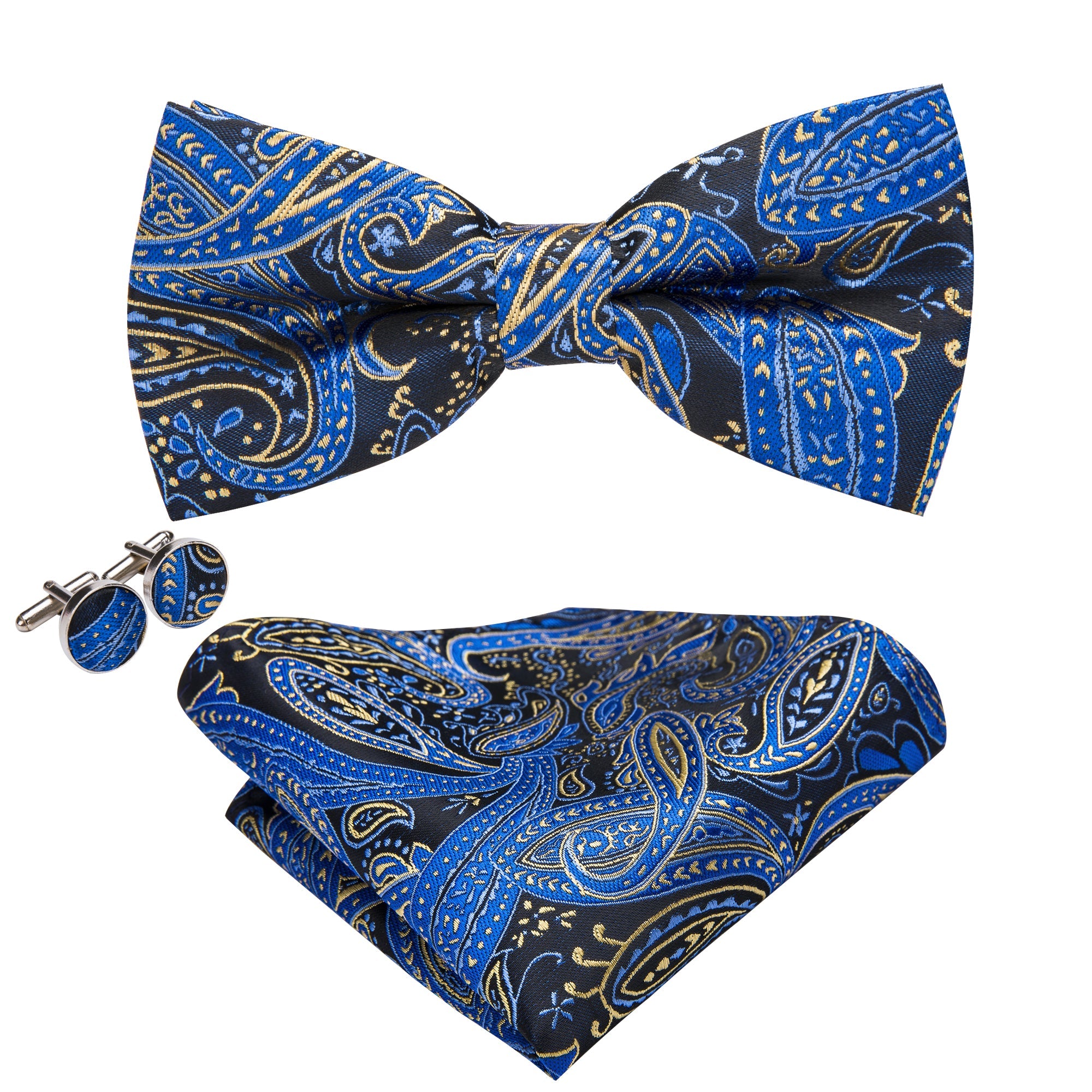 GentCrest Black Paisley Bowtie Set - Image 3