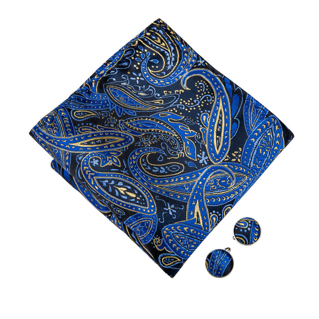 Blue Paisley Bow Tie Set - GentCrest - View 6