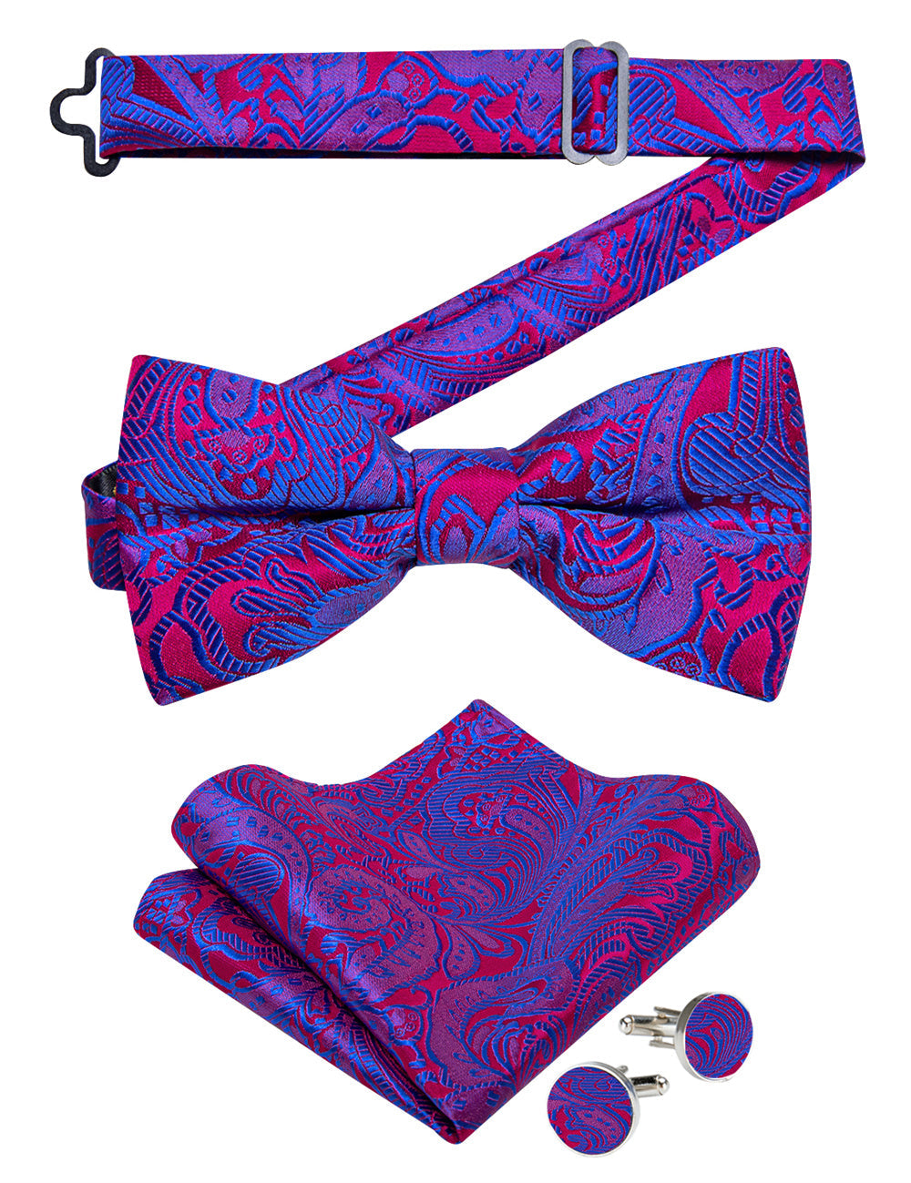GentCrest Blue Paisley Bowtie Set - Image 3
