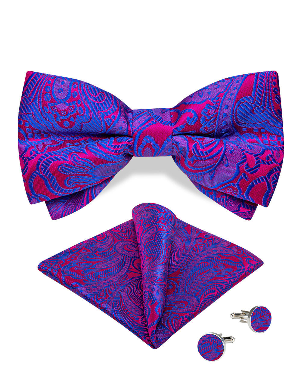 GentCrest Blue Paisley Bowtie Set - Image 5