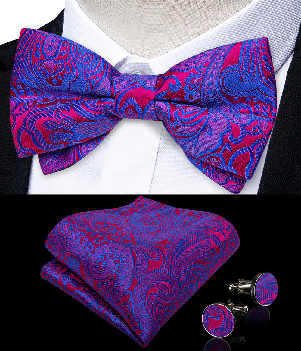 GentCrest Blue Paisley Bowtie Set - Image 2