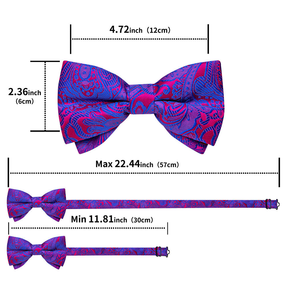 GentCrest Blue Paisley Bowtie Set - Image 4
