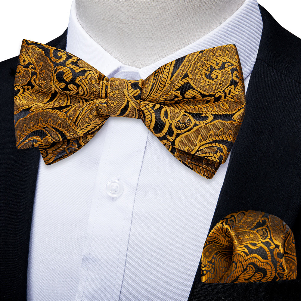 GentCrest Gold Paisley Bowtie Set - Image 1