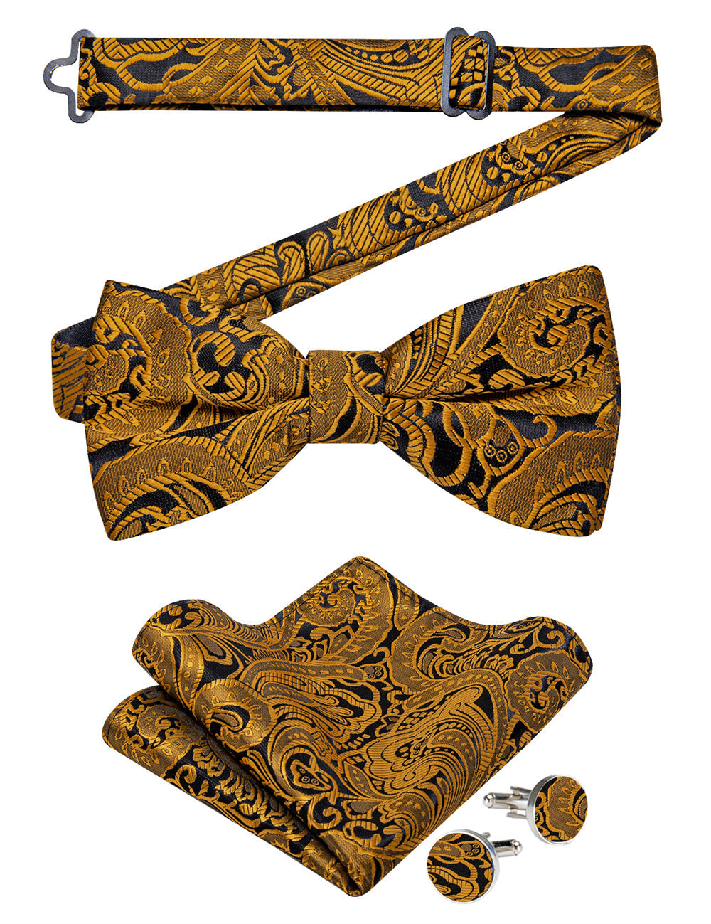 GentCrest Gold Paisley Bowtie Set - Image 3