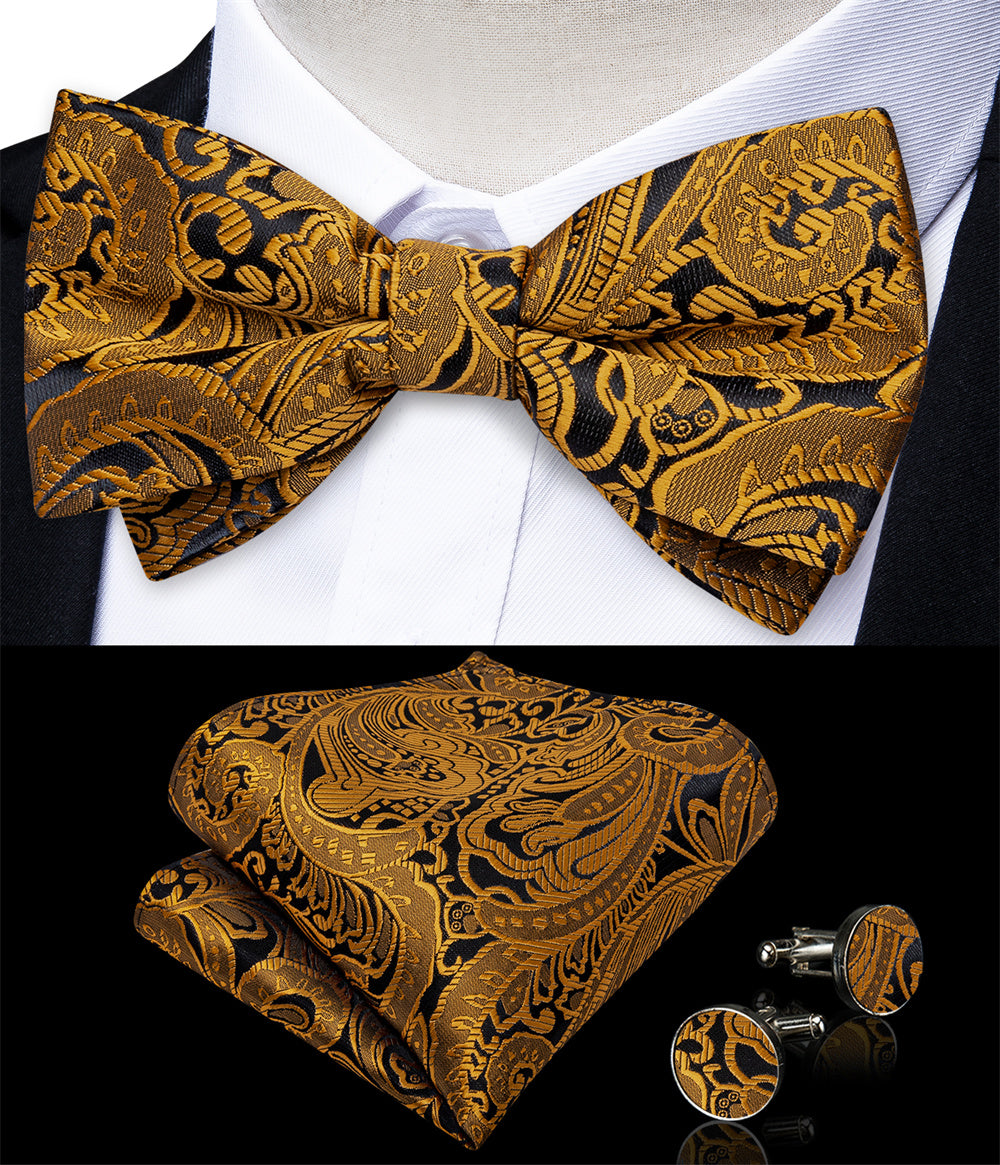 GentCrest Gold Paisley Bowtie Set - Image 2