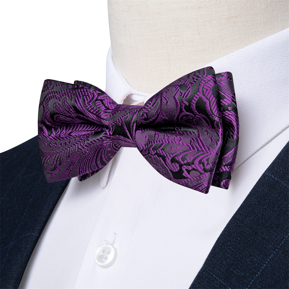 GentCrest Purple Paisley Bowtie Set - Image 1