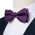 GentCrest Purple Paisley Bowtie Set - Image 1