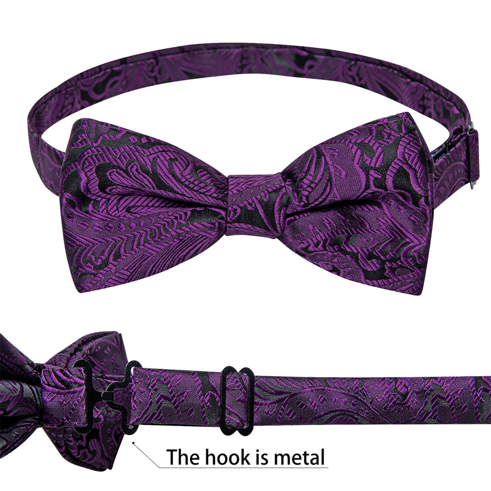 GentCrest Purple Paisley Bowtie Set - Image 5