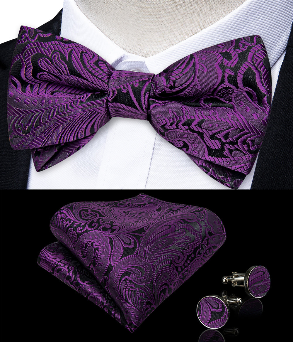 GentCrest Purple Paisley Bowtie Set - Image 2