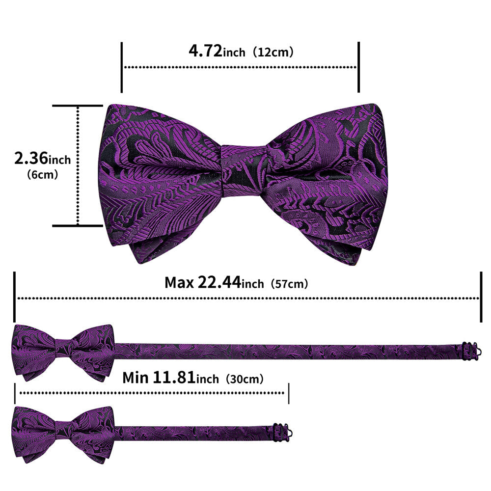 GentCrest Purple Paisley Bowtie Set - Image 6