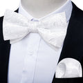 GentCrest White Paisley Bowtie Set - Image 1