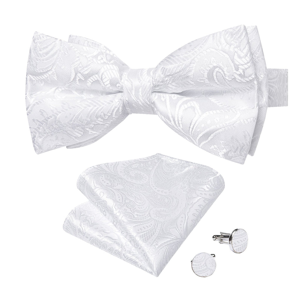GentCrest White Paisley Bowtie Set - Image 2