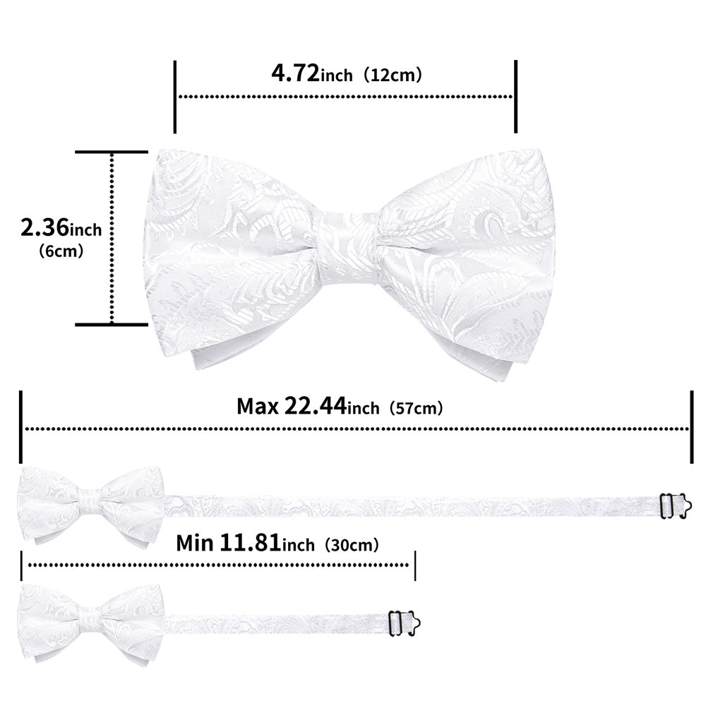 GentCrest White Paisley Bowtie Set - Image 6