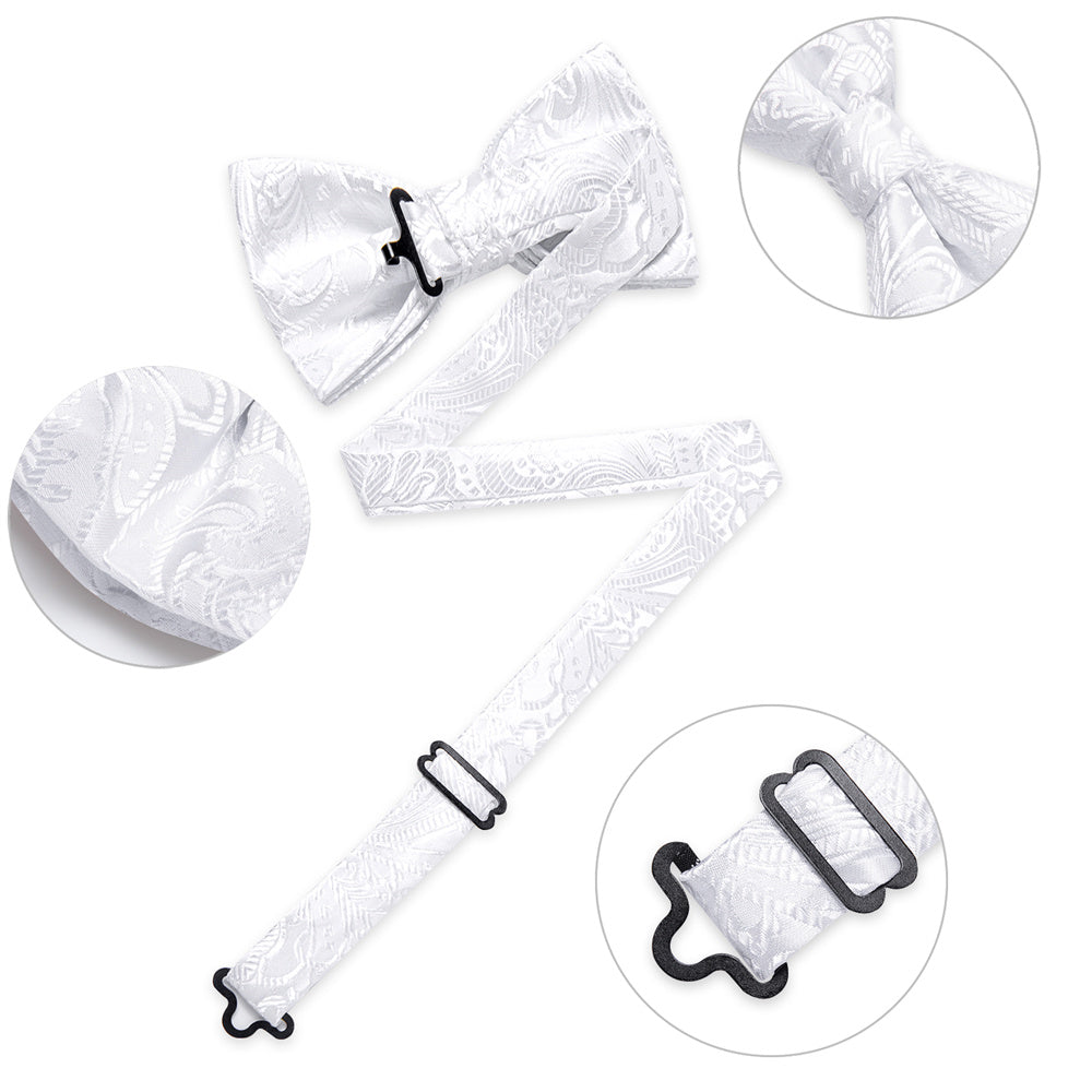 GentCrest White Paisley Bowtie Set - Image 4