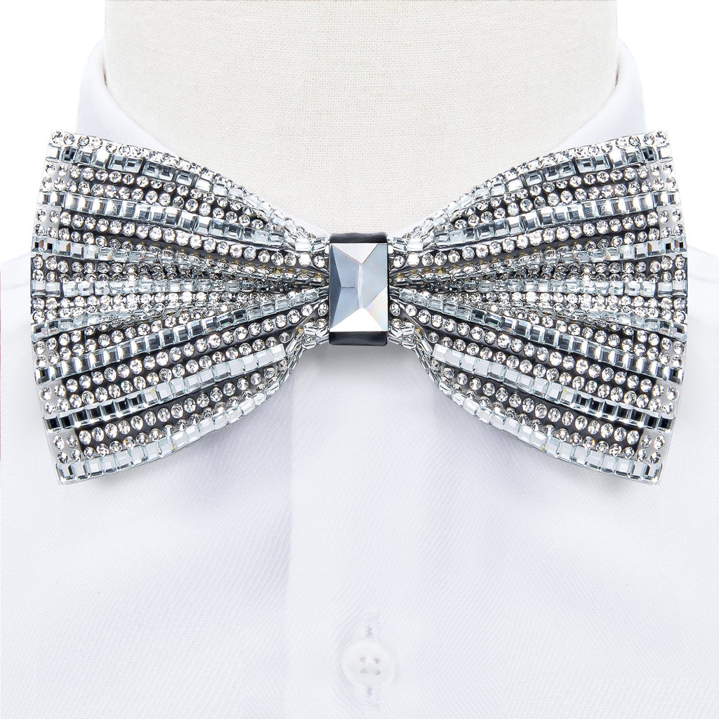 GentCrest Grey Rhinestone Bowtie Set - Image 3