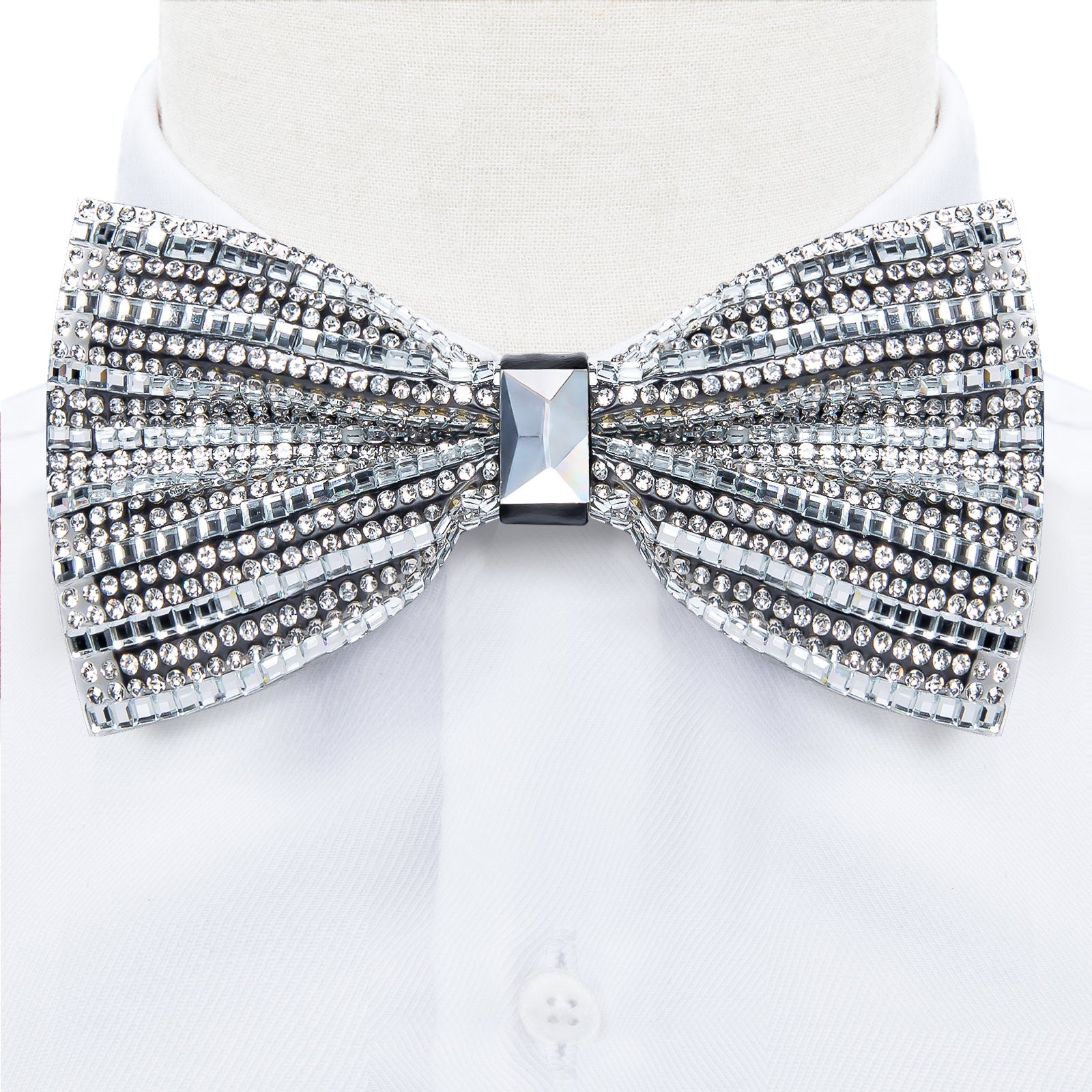 GentCrest Grey Rhinestone Bowtie Set - Image 3