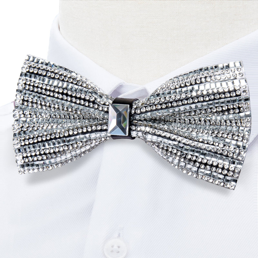 GentCrest Grey Rhinestone Bowtie Set - Image 2