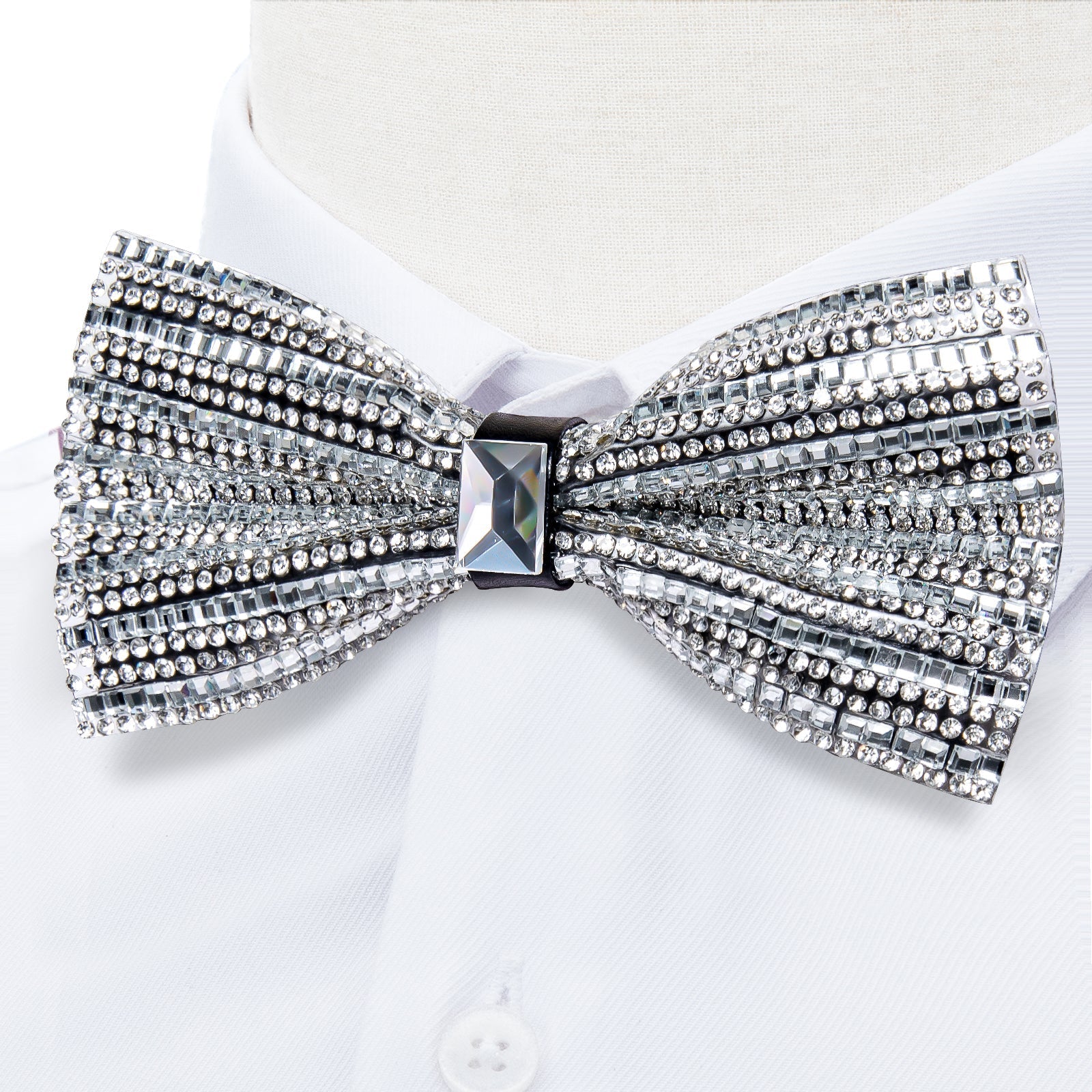 GentCrest Grey Rhinestone Bowtie Set - Image 2