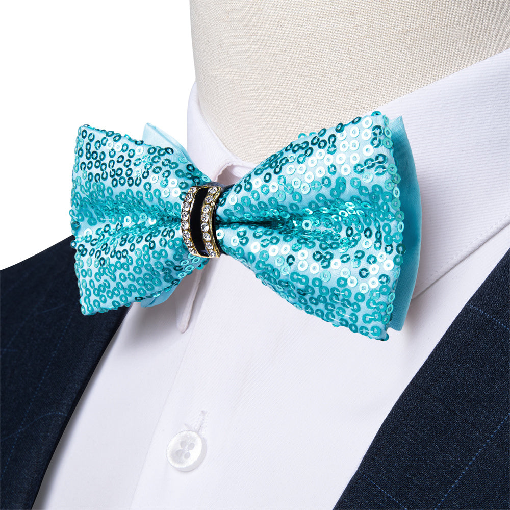 GentCrest Blue Sequin Bowtie Set - Image 4