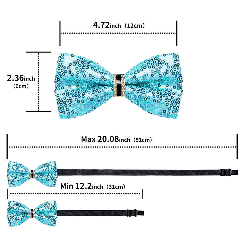 GentCrest Blue Sequin Bowtie Set - Image 6