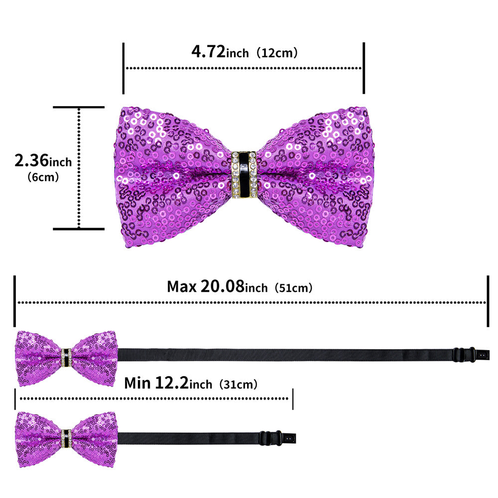 GentCrest Purple Sequin Bowtie Set - Image 6
