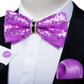 GentCrest Purple Sequin Bowtie Set - Image 1