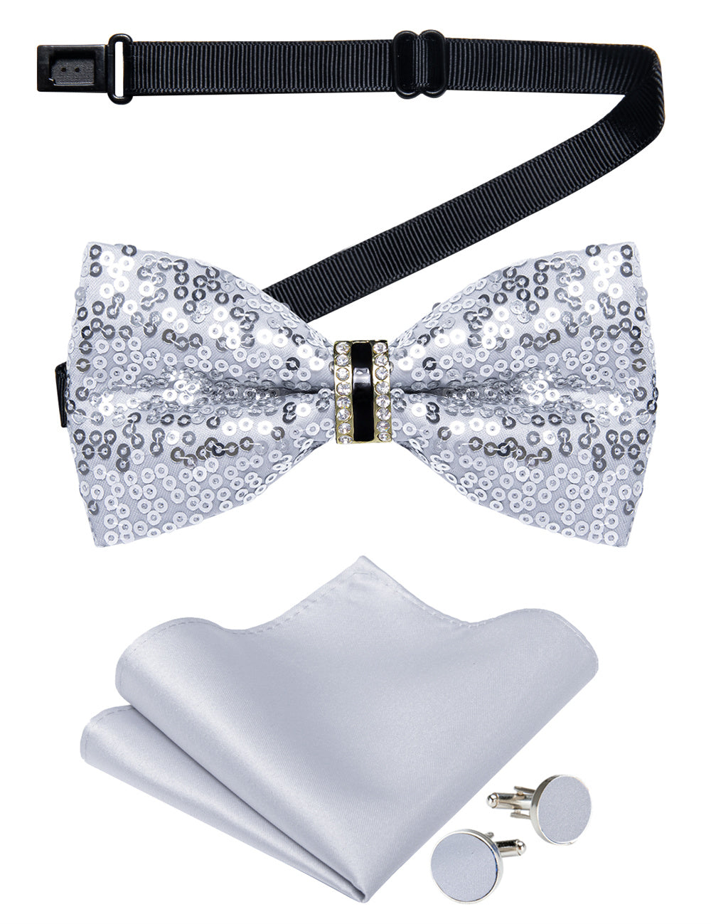 GentCrest Grey Novelty Bowtie Set - Image 3