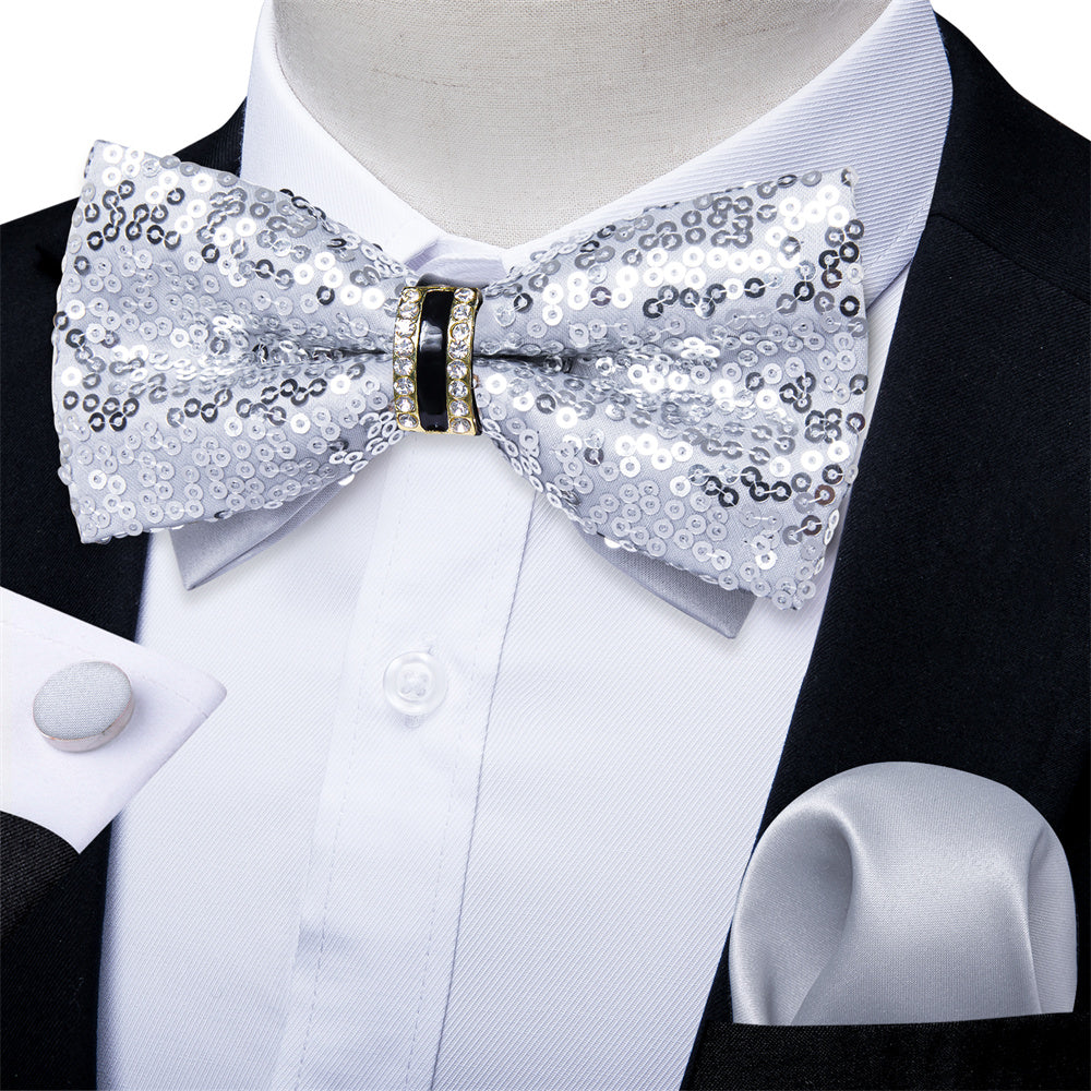 GentCrest Grey Novelty Bowtie Set - Image 1