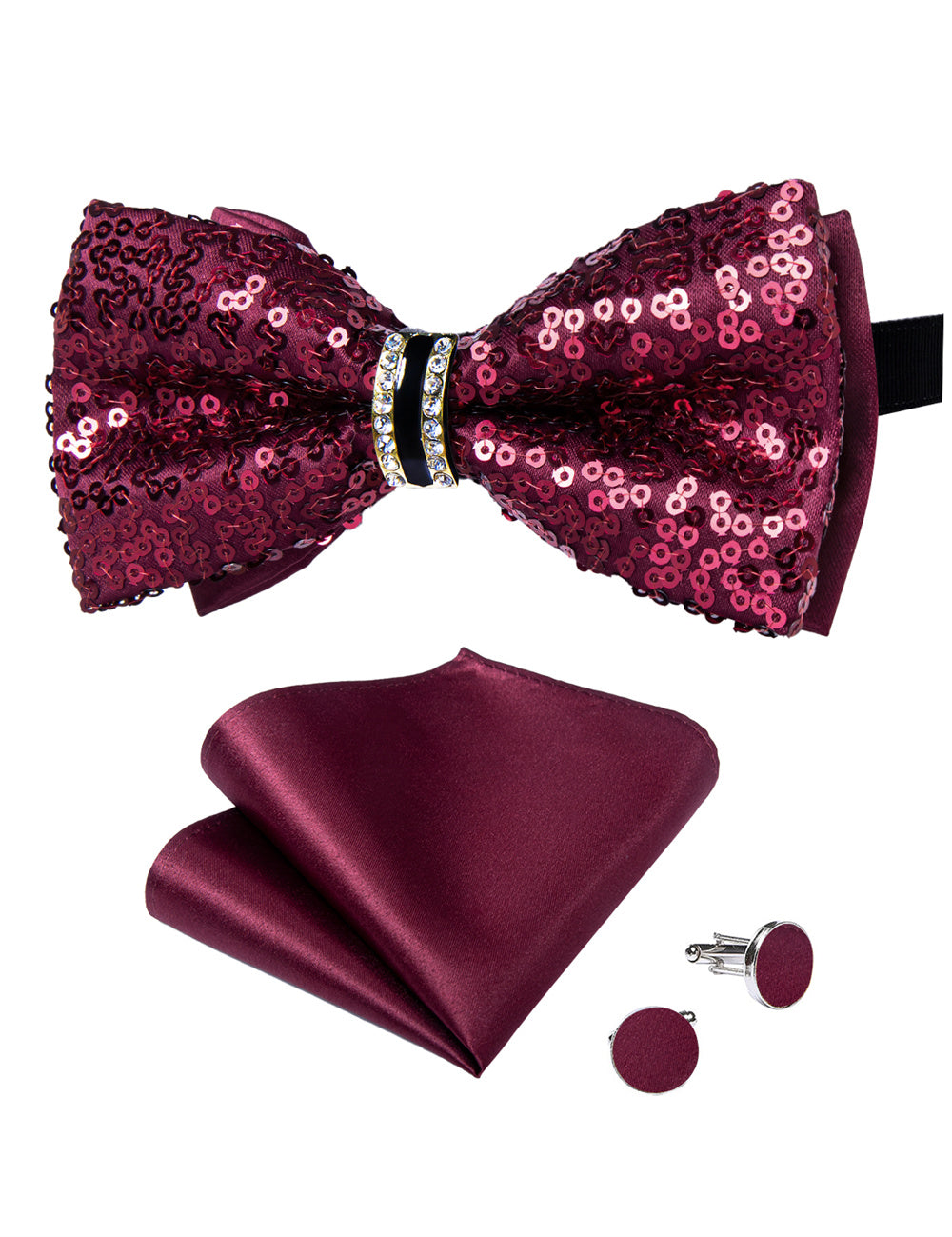GentCrest Burgundy Novelty Bowtie Set - Image 3