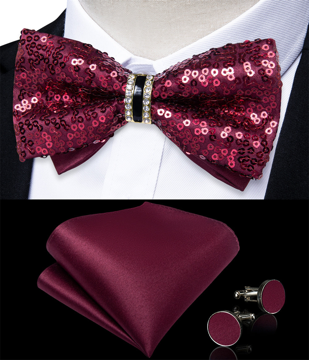 GentCrest Burgundy Novelty Bowtie Set - Image 2