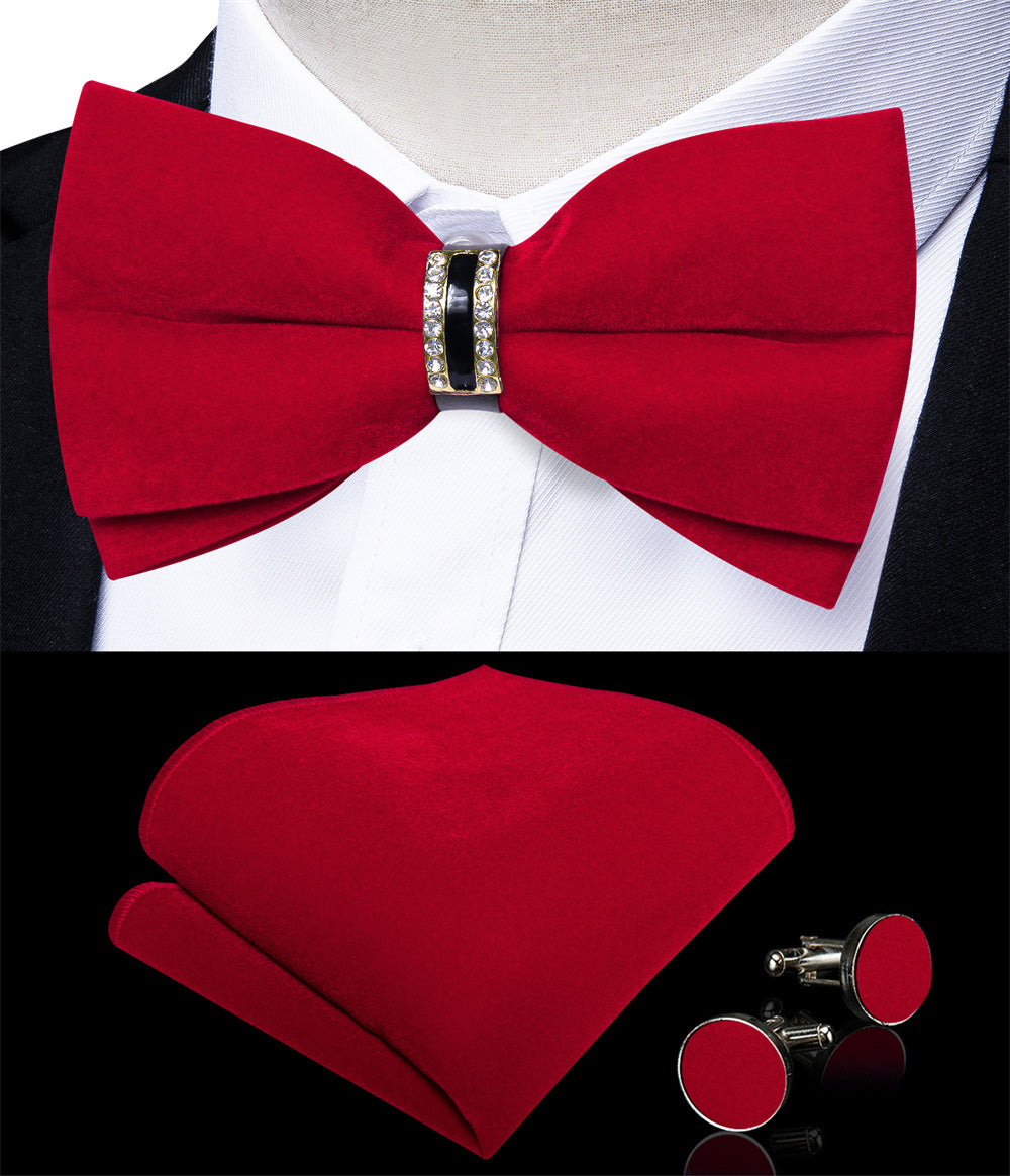 GentCrest Red Solid Bowtie Set - Image 2