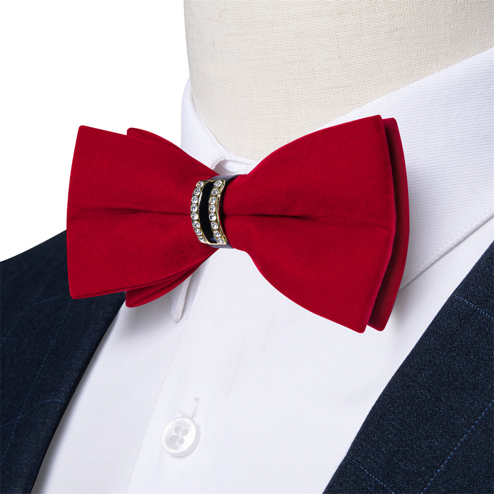 GentCrest Red Solid Bowtie Set - Image 1