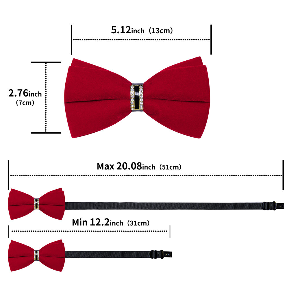GentCrest Red Solid Bowtie Set - Image 5