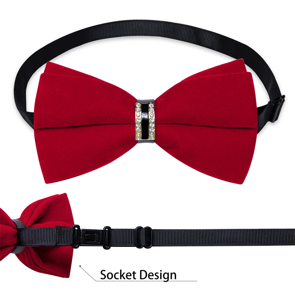 GentCrest Red Solid Bowtie Set - Image 6