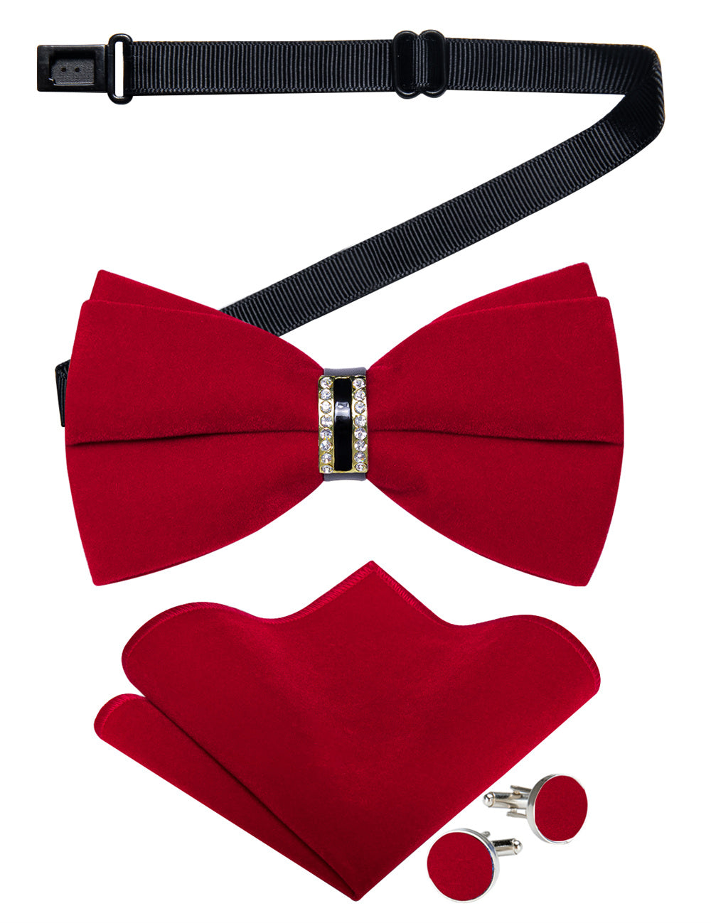 GentCrest Red Solid Bowtie Set - Image 3