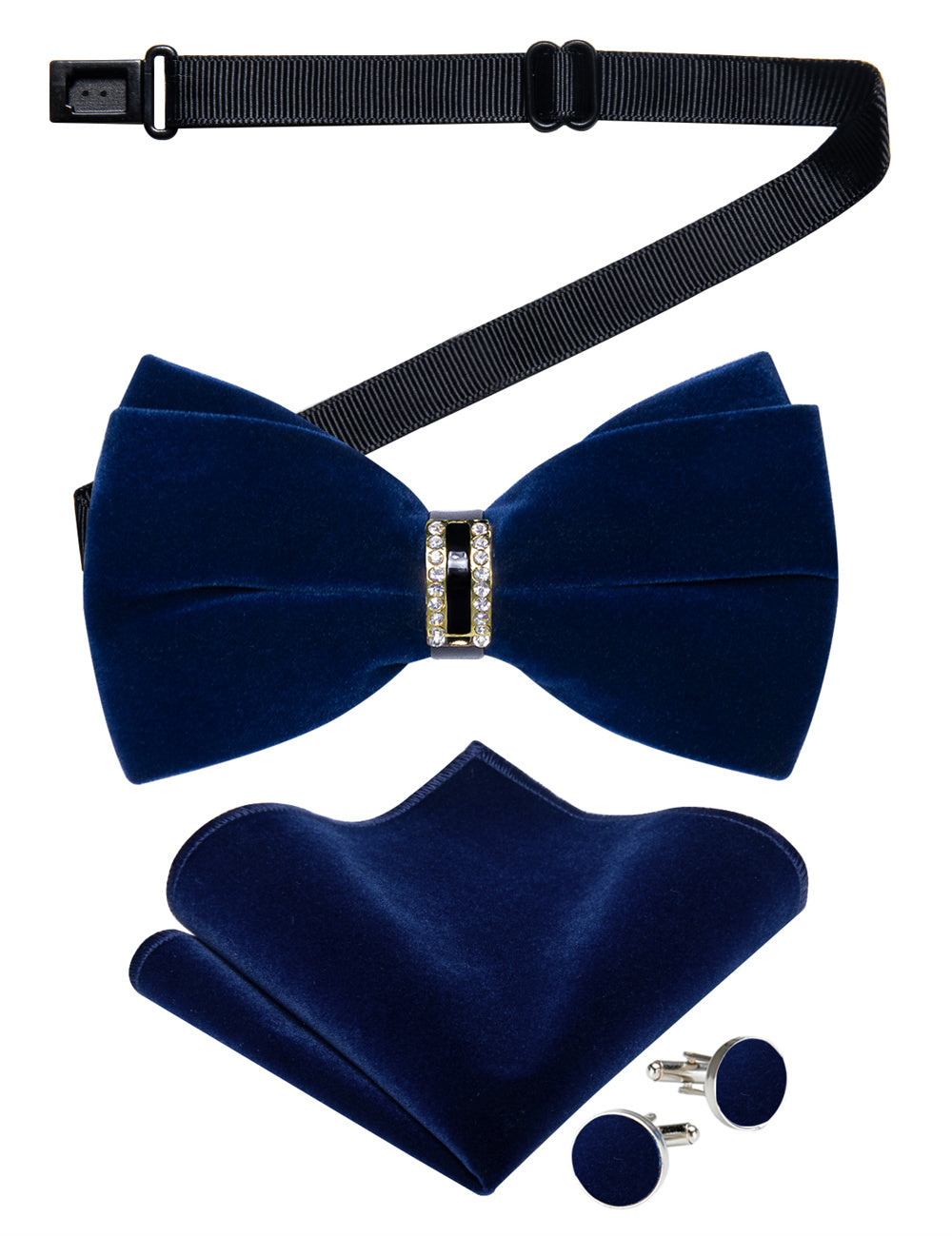 GentCrest Blue Solid Bowtie Set - Image 3