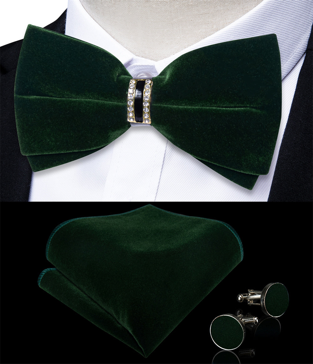 GentCrest Green Solid Bowtie Set - Image 2