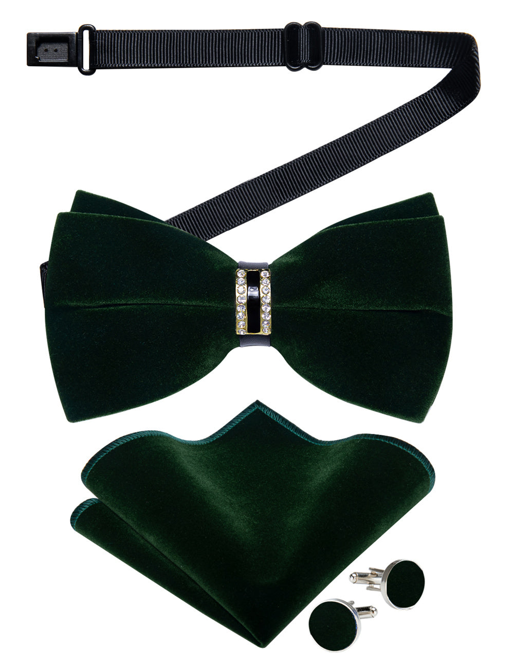 GentCrest Green Solid Bowtie Set - Image 3