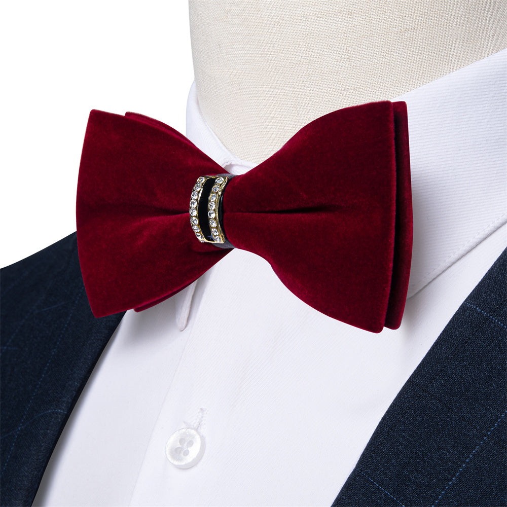 GentCrest Burgundy Solid Bowtie Set - Image 1