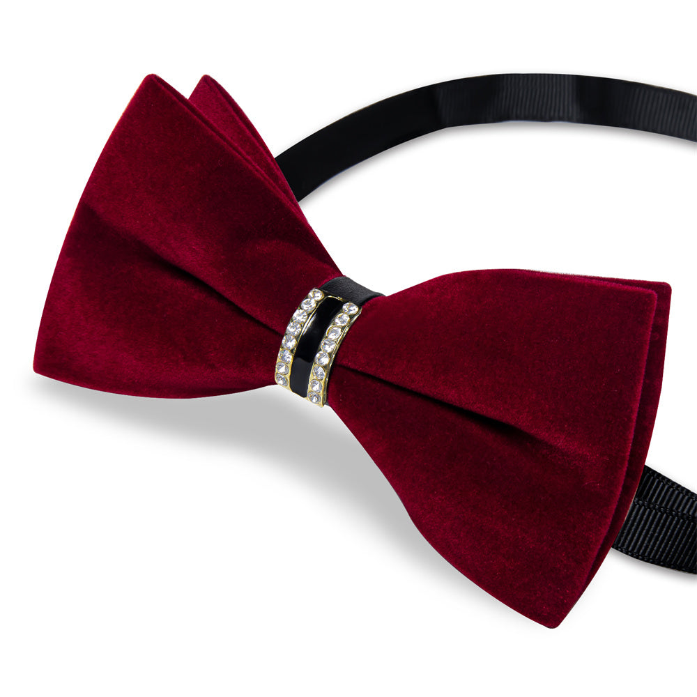 GentCrest Burgundy Solid Bowtie Set - Image 4