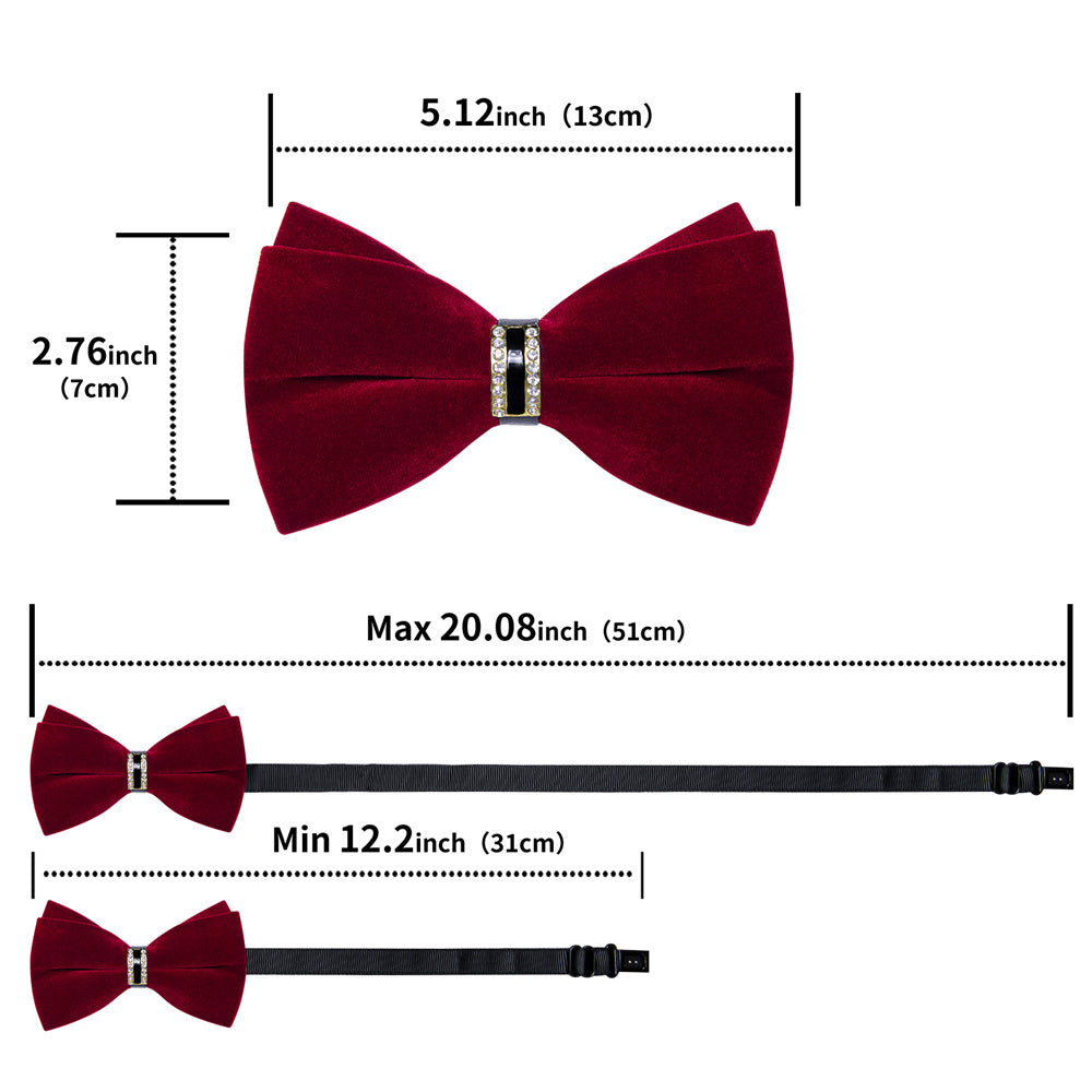GentCrest Burgundy Solid Bowtie Set - Image 5