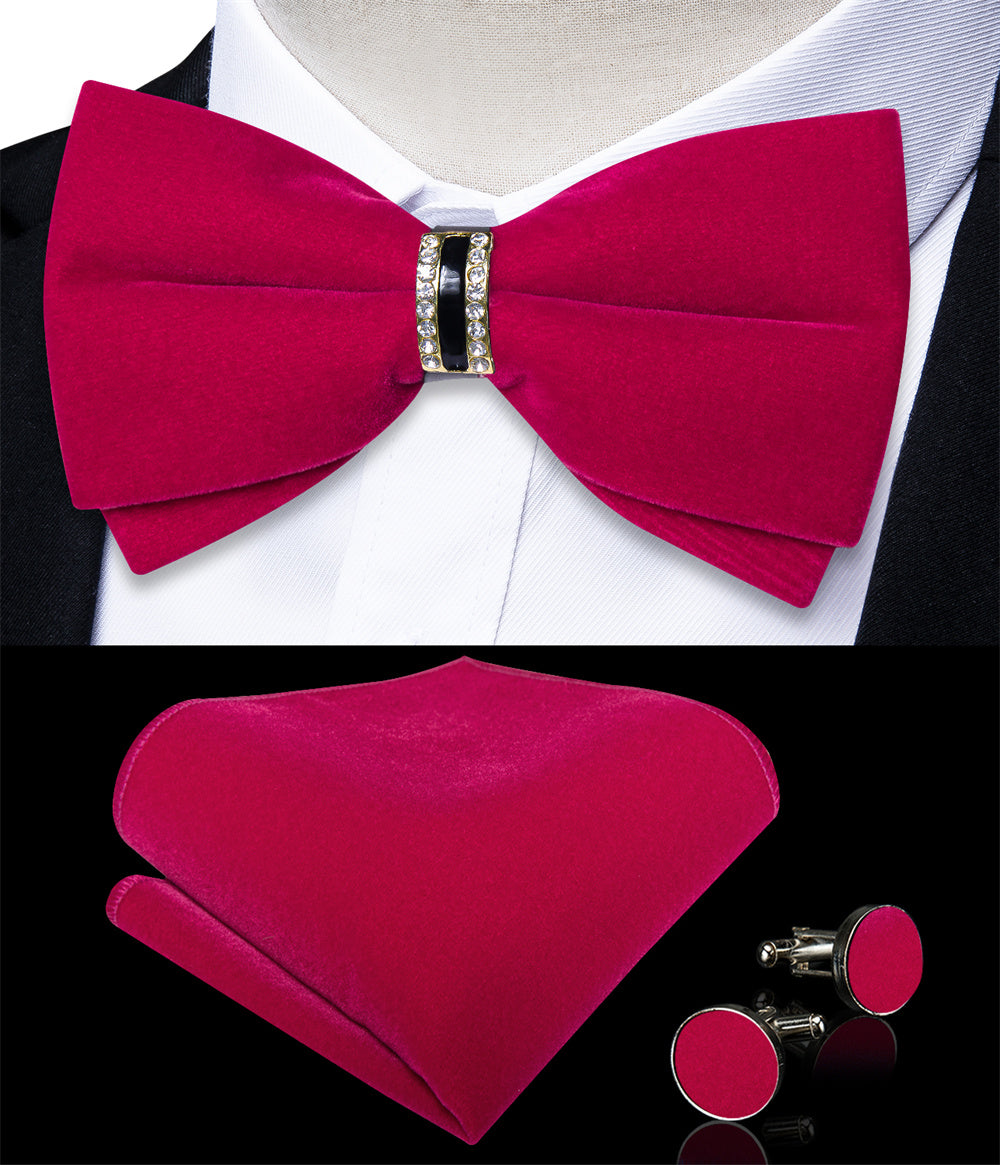 GentCrest Red Solid Bowtie Set - Image 2