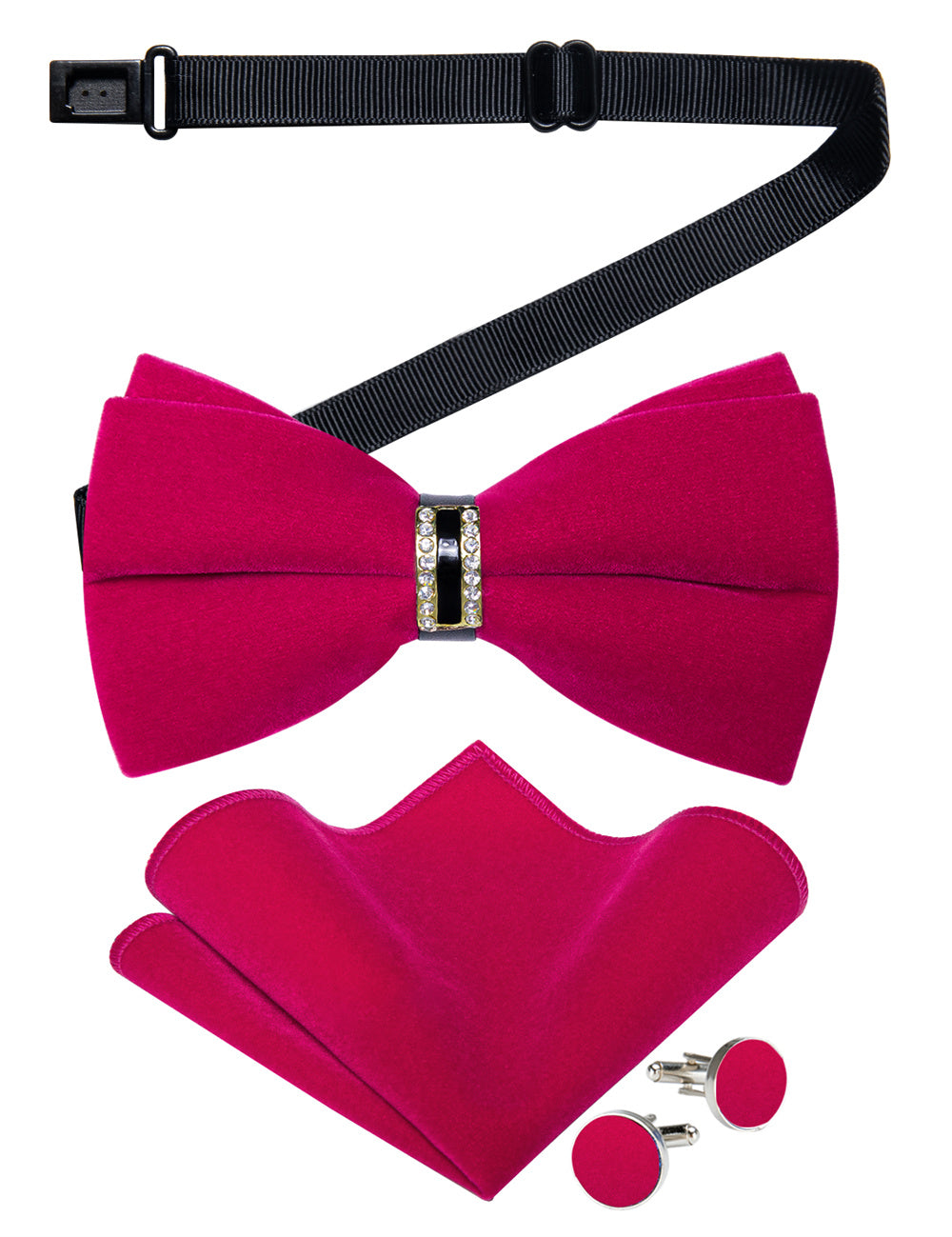 GentCrest Red Solid Bowtie Set - Image 3