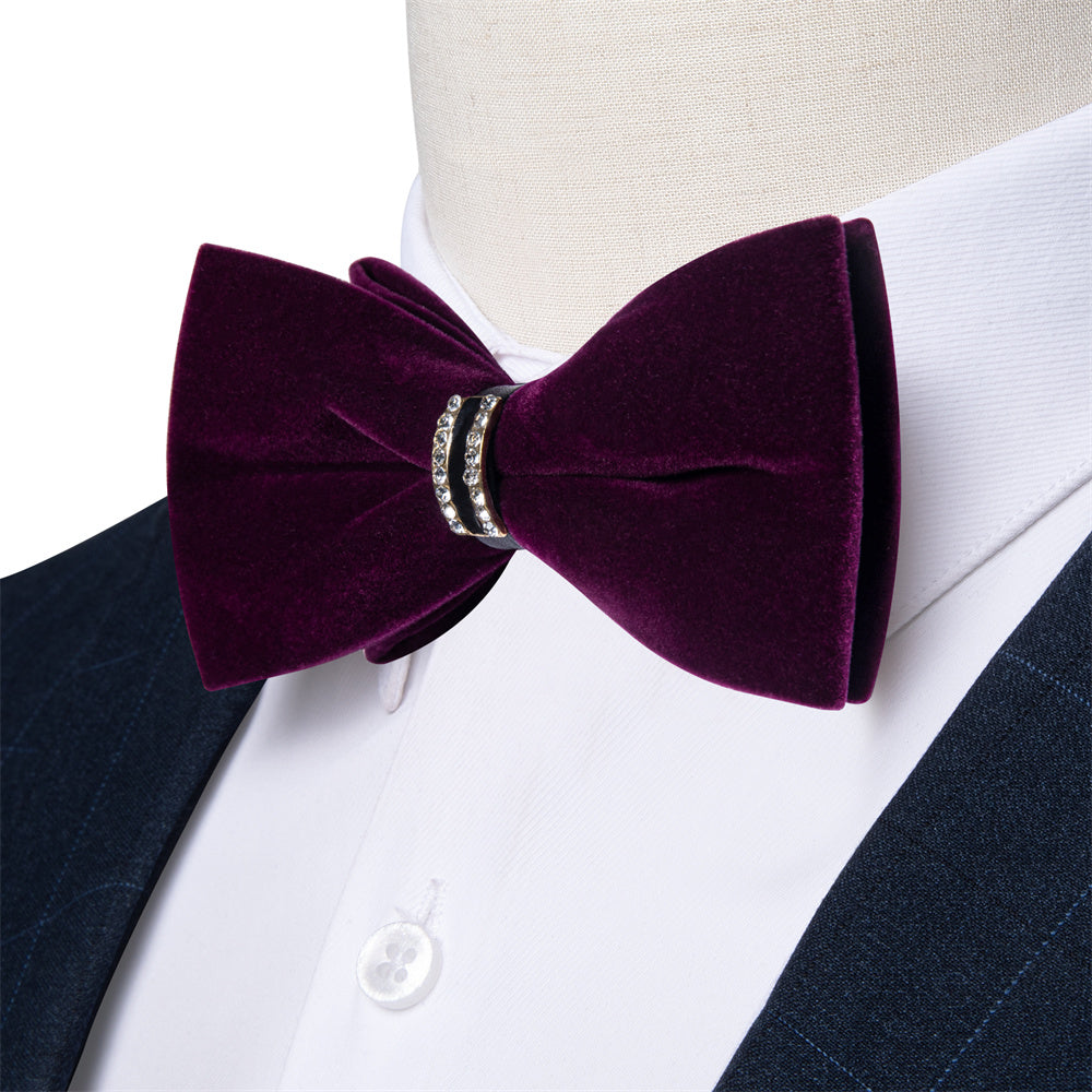 GentCrest Purple Solid Bowtie Set - Image 1