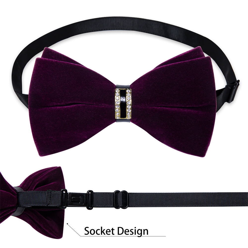 GentCrest Purple Solid Bowtie Set - Image 6